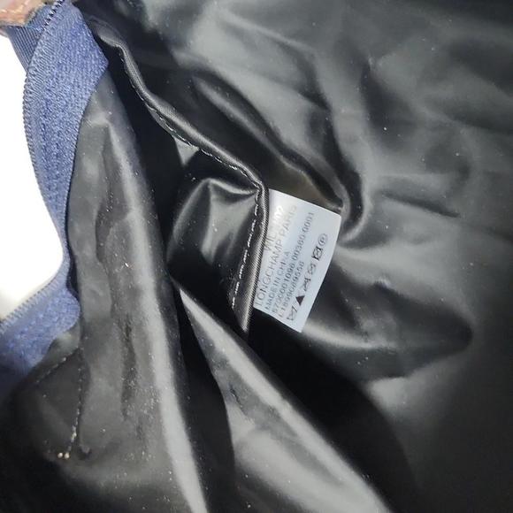 Longchamp Le Pliage Navy Blue Nylon Leather Tote Shoulder Bag - Picture 7 of 7